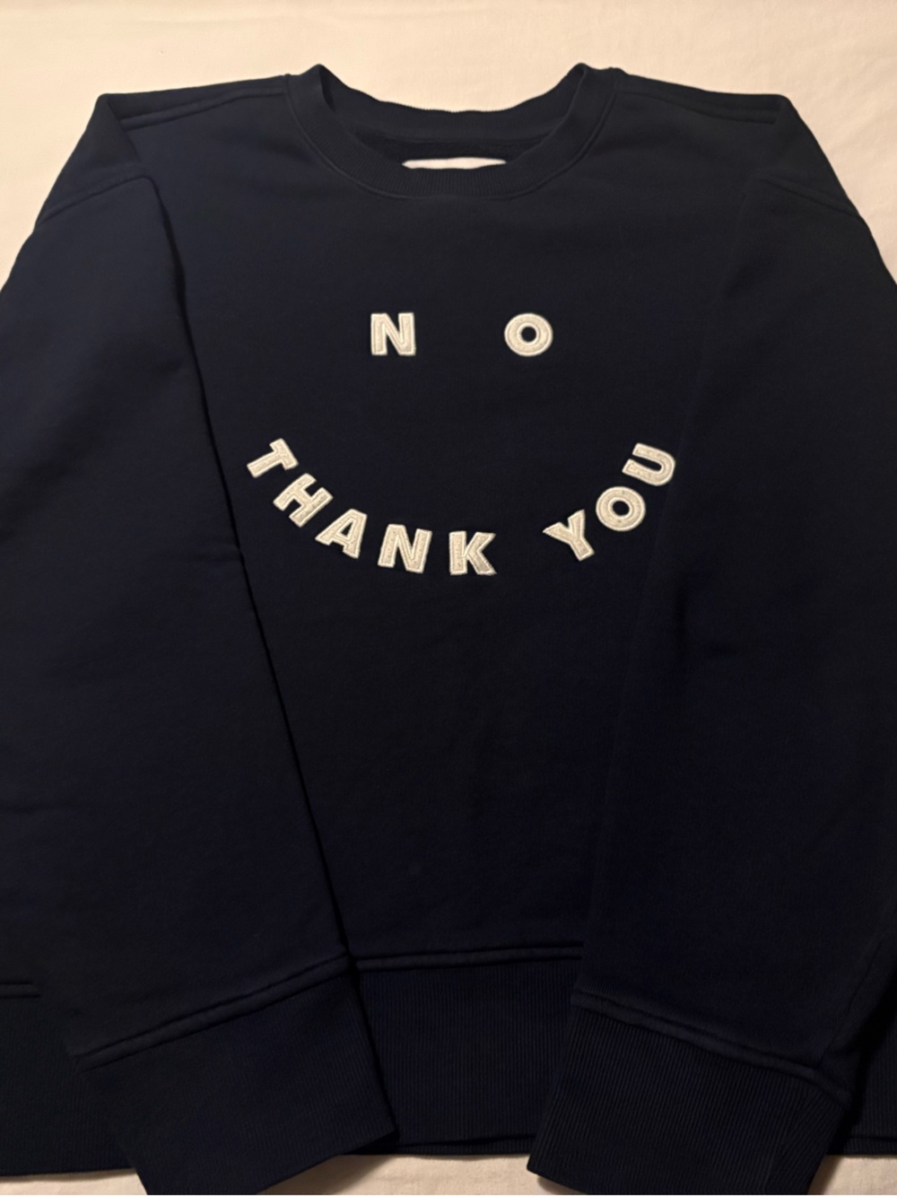 No Thank You Navy Graphic Sweatshirt